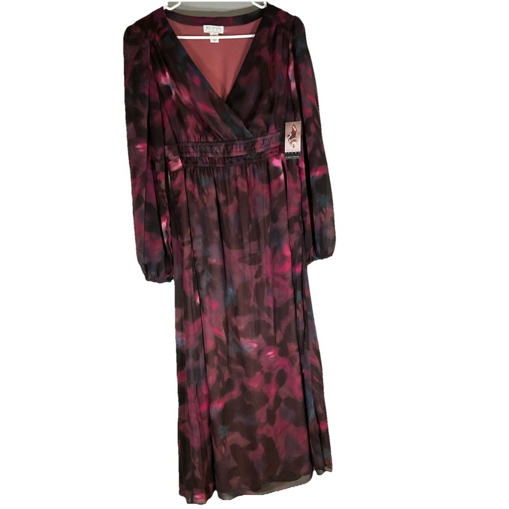 NWTSofia Jeans Women's Empire Maxi Dress Long Sleeve MidCalf Size S4-6 F82